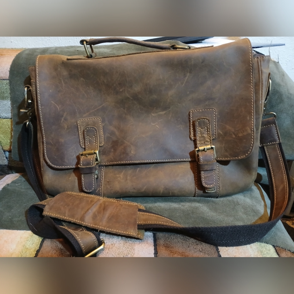Brown Leather Katee Laptop Bag